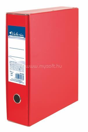 VICTORIA Tokos iratrendező, 75 mm, A4, karton, piros