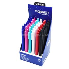 VINSON Golyóstoll nyomógombos 0,7mm Connect S1C vegyes test displ 36 db/display VINSON_59127 small