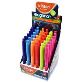 VINSON Golyóstoll nyomógombos 0,7mm Elegance 8055C vegyes test displ 36 db/display VINSON_59120 small