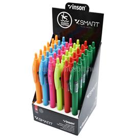 VINSON Golyóstoll nyomógombos 0,7mm Smart R1 vegyes test displ 36 db/display VINSON_59134 small