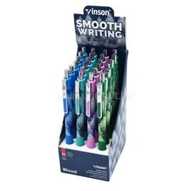 VINSON Golyóstoll nyomógombos 0,7mm Wood 108 vegyes test displ 24 db/display VINSON_59133 small