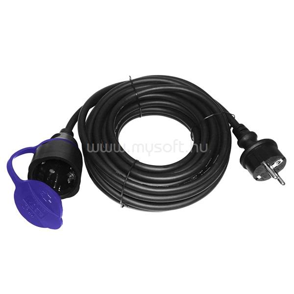 VIRONE 321592 H07RN-F 3x1,5mm2 IP44 16A 250V 3500W fekete gumi 20m csapfedeles kültéri hosszabbító