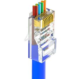 WALISEC csatlakozó - RJ45-P6U (RJ45, Cat6, árnyékolatlan, 8P8C, aranyozott, befűzős) 100db/csomag RJ45-P6U small