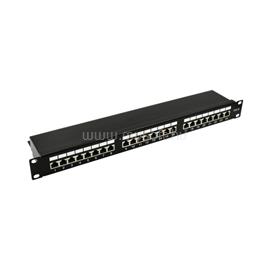 WALISEC patch panel - PP-P6S2401 (24 port, Cat6, 1U, árnyékolt, fekete) PP-P6S2401 small