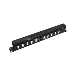 WALISEC rackszekrény kiegészítő - CM-04 (Kábel rendező panel, Gyűrű panel fém takaróval, 1U(19"), fekete) CM-04 small