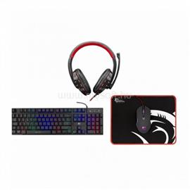 WHITE SHARK GC-4104HU COMANCHE-3 gamer vezetékes billentyűzet + egér + egérpad + headset (magyar, fekete) GC-4104HU small