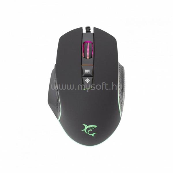 WHITE SHARK GARETH gamer vezetékes egér (fekete)
