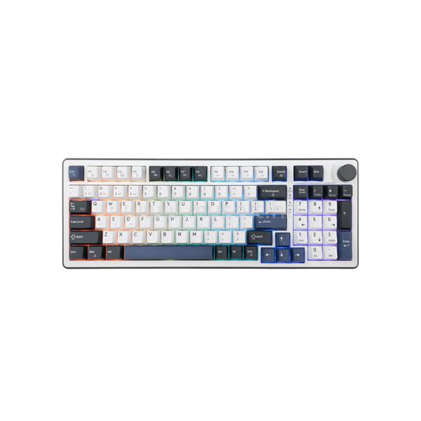 WHITE SHARK GK-007251-W/R-US EXCALIBUR-W/R-US mechanikus vezeték nélküli billentyűzet amerikai angol lokalizáció (fehér)