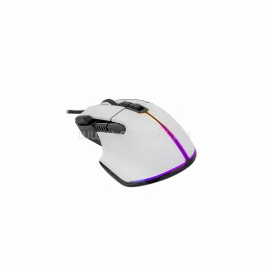 WHITE SHARK MARROK-W gamer vezetékes egér (fehér)