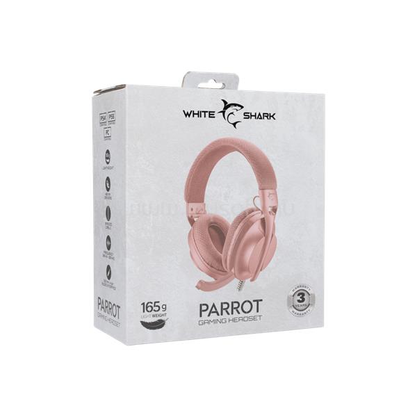 WHITE SHARK PARROT-P, GH-2440P vezetékes gamer headset (rózsaszín)