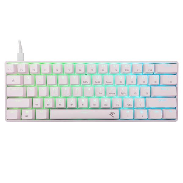 WHITE SHARK SHINOBI 2 mechanikus kék switch gamer vezetékes billentyűzet (magyar, fehér)