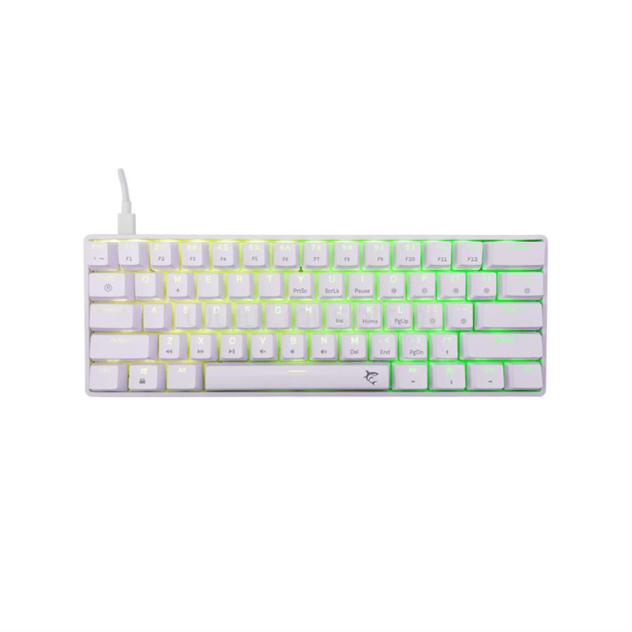 WHITE SHARK SHINOBI-2/W-BL-US kék switch mechanikus gamer vezetékes billentyűzet amerikai angol lokalizáció (fehér)