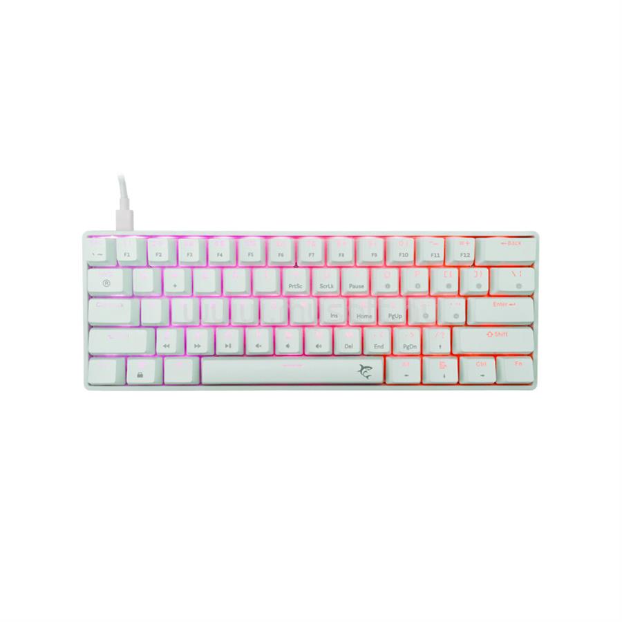 WHITE SHARK SHINOBI-2/W-R-US mechanikus piros switch gamer vezetékes billentyűzet amerikai angol lokalizáció (fehér)