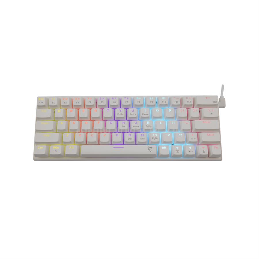 WHITE SHARK WAKIZASHI-W/R-US, GK-002211-W/R-US mechanikus piros switch gamer vezetékes billentyűzet angol lokalizáció (fehér)