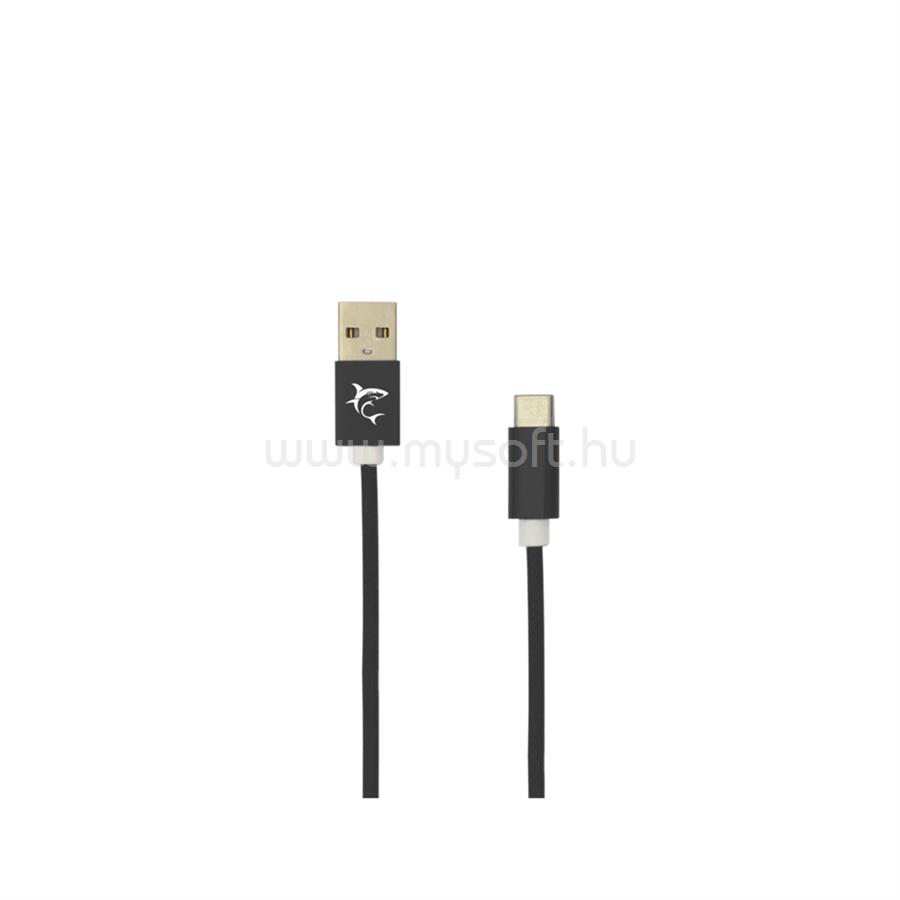 WHITESHARK ADDER-2 USB-A - TYPE-C (M-M) kábel, 2m, fekete