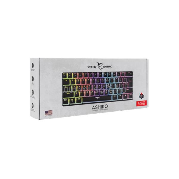 WHITE SHARK WHITE SHARK GK-2202-2B/R-US ASHIKO-2/B/R-US fekete mech. bill. angol, 61 piros kapcs