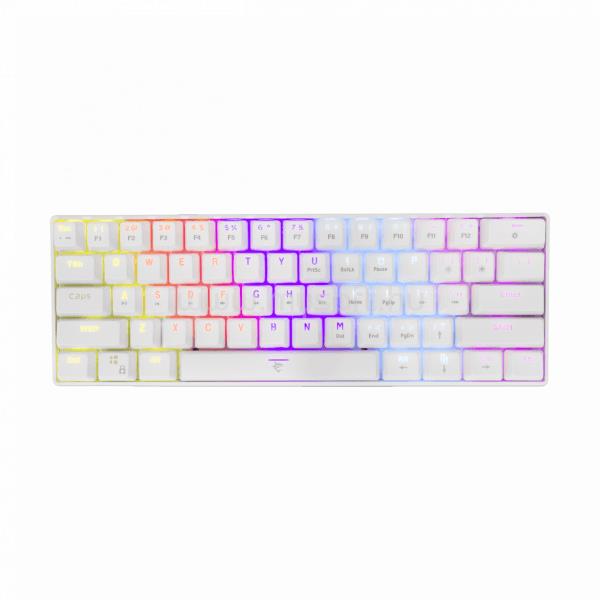 WHITE SHARK SHINOBI GK-2022W mechanikus (Blue switch) gamer vezetékes billentyűzet (magyar, fehér)