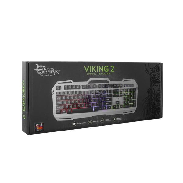 WHITE SHARK VIKING -2HU membrános gamer vezetékes billentyűzet (magyar, szürke)