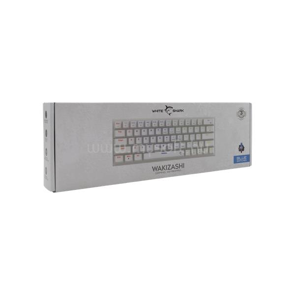 WHITE SHARK WHITE SHARK WAKIZASHI-2/W/BL-HU, GK-002223V2-W/BL-HU magyar fehér mechanikus gamer billentyűzet