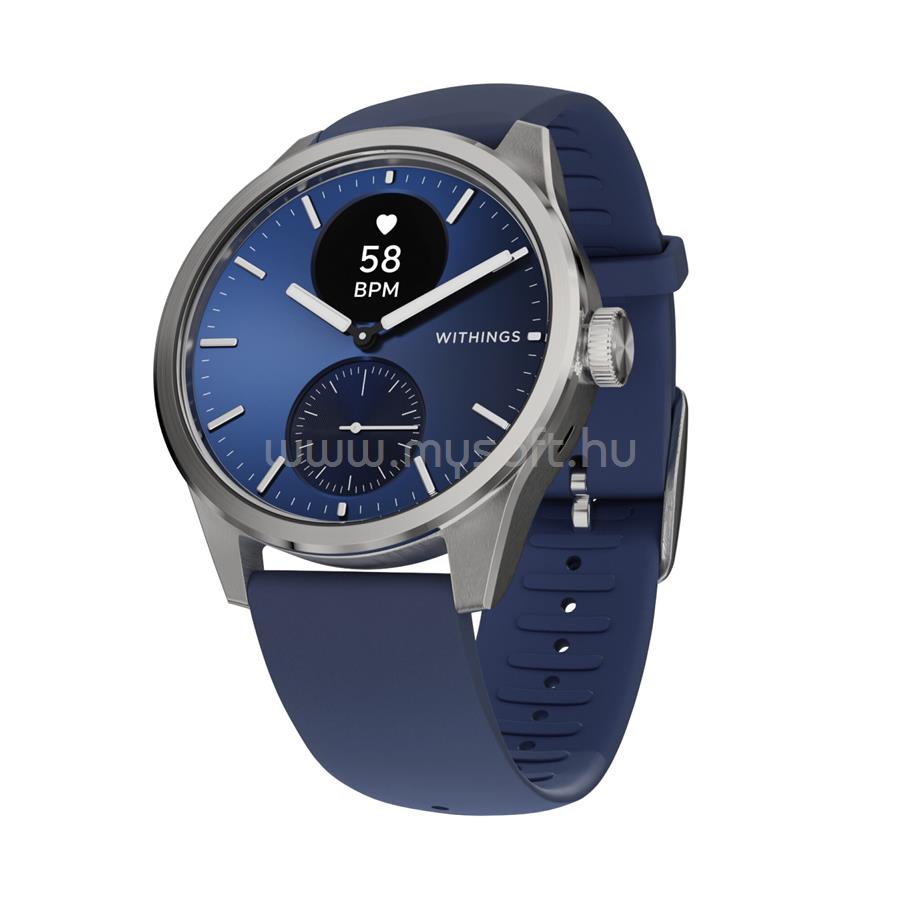 WITHINGS Scanwatch 2 / 42mm (Activity, Sleep Tracker, ECG, Temperature, SPO2 / Stainless steel, fkm wristband, sapphire glass) - Blue