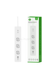 WOOX Smart Home Elosztó - R6132  (3 db Schuko, IP20, 16A, 2xUSB2.0, 2xUSBC, energiafogyasztás monitoring, 1,5m) R6132 small