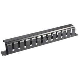 WP 2U horizontal cable managment panel with Black cover RAL 9005, 483x88mm WPN-ACM-302-B small