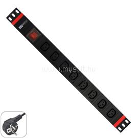 WP Multiple Socket for rack 19", 8*IEC C13 sockets with switch, Schuko Plug 16A, 1U WPN-PDU-G05-08 small