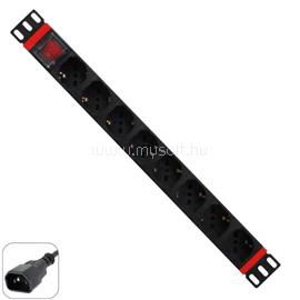 WP Multiple Socket for rack 19"- 8 Italian/Schuko sockets, with On/Off switch, 1 unit - IEC320 C14  Plug WPN-PDU-C01-08 small