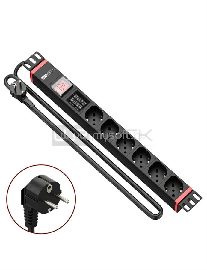 WP WPN-PDU-G03-06 19" PDU/elosztósor 6x Schuko aljzat