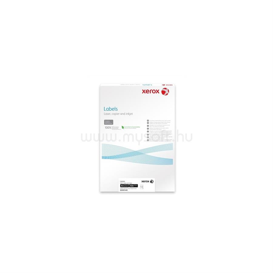 XEROX Etikett címke, 210x297mm, fényes, 100 lap, 1 címke/lap Xerox