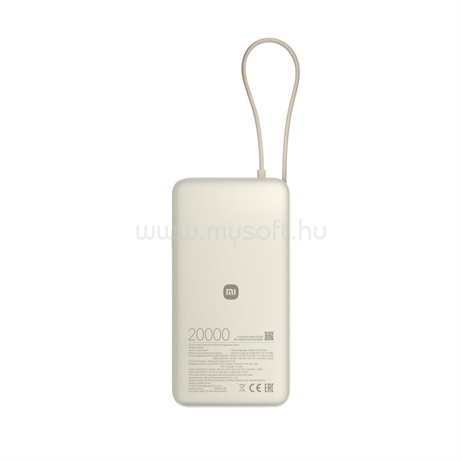XIAOMI 67W powerbank 20000 (Integrated Cable) Tan