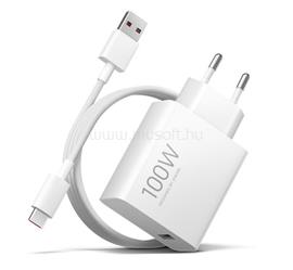XIAOMI hálózati töltő USB aljzat (100W, PD gyorstöltő + Type-C kábel) FEHÉR BHR095VEU small