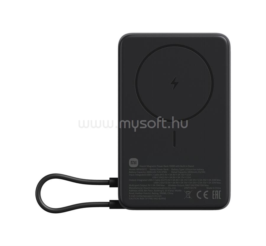 XIAOMI vésztöltő Type-C aljzat 10000mAh, LED jelzés, SÖTÉTSZÜRKE