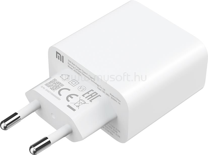 XIAOMI Mi 33W Wall Charger (Type-A+Type-C) EU - fali töltő - BHR4996GL