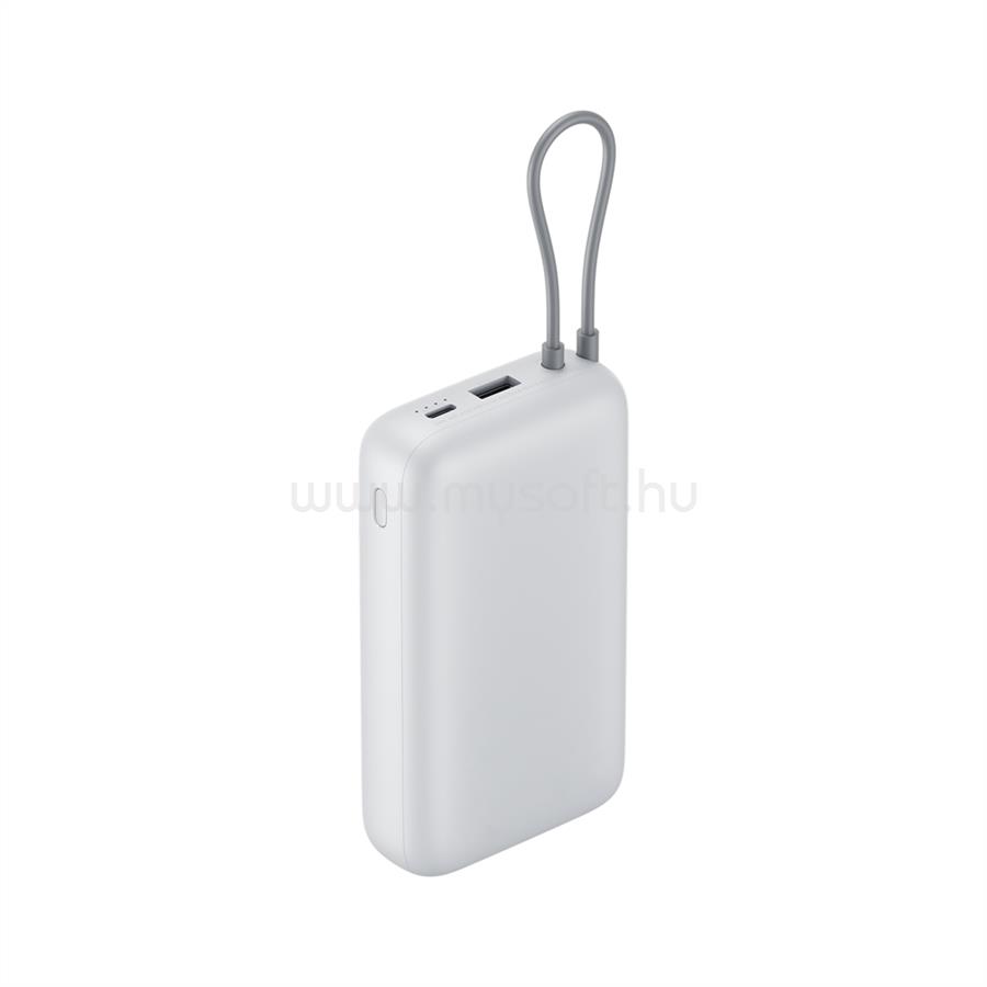 XIAOMI 20000mAh powerbank (intergált kábel, világosszürke)