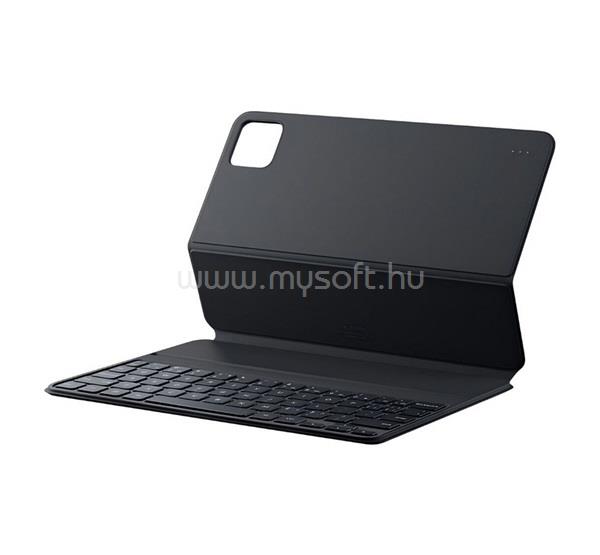XIAOMI tok álló, bőr hatású (FLIP, ultravékony, bluetooth billentyűzet, QWERTY, angol nyelvű) SÖTÉTSZÜRKE