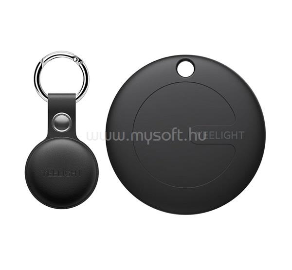 YEELIGHT YEELIGHT YEETAG bluetooth nyomkövető kulcstartóra, valós idejű nyomkövetés + bőrtok, FEKETE