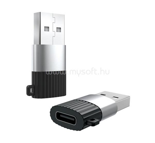XO adapter USB aljzat - Type-C, OTG, FEKETE