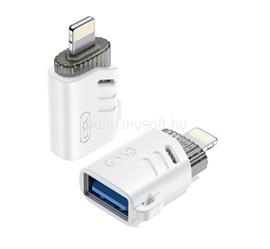 XO iPhone 14 Plus / 14 Pro Max / 14 Pro adapter USB aljzat - lightning, OTG, FEHÉR XO_NB256A small