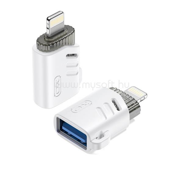 XO iPhone 14 Plus / 14 Pro Max / 14 Pro adapter USB aljzat - lightning, OTG, FEHÉR