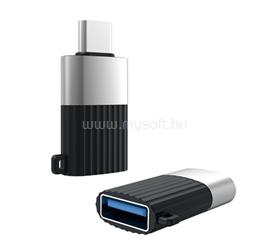 XO adapter USB aljzat - Type-C, OTG, FEKETE XO_NB149-F small