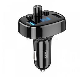 XO BCC02 bluetooth FM transmitter autós töltő 2 USB aljzat (v5.0, 15W, gyorstöltő, LED kijelző) FEKETE XO_XO-BCC02 small