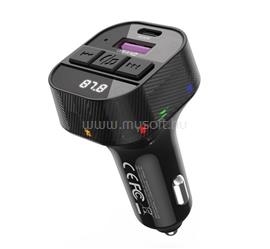 XO BCC17 bluetooth FM transmitter autós töltő USB+Type-C aljzat v5.3, LED kijelző, FEKETE XO_XO-BCC17 small