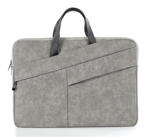 XO XO CB05 tok fekvő, bőr hatású LAPTOP/NOTEBOOK/TABLET univerzális, 15" méret, VILÁGOSSZÜRKE