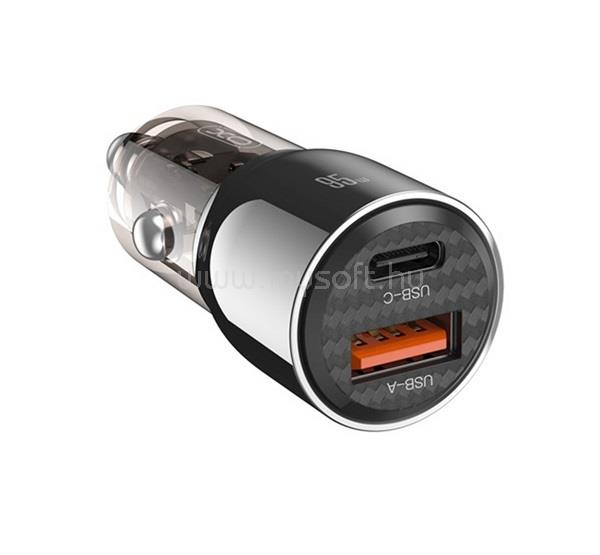 XO XO CC58 autós töltő USB+Type-C aljzat 95W, PD gyorstöltő, FEKETE