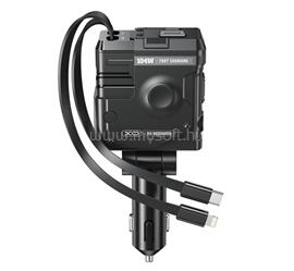 XO CC66 autós töltő USB+Type-C aljzat 104W, PD gyorstöltő + fix Type-C+Lightning kábel, FEKETE XO_CC66_2_FIX small