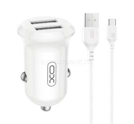 XO XO CC67 autós töltő 2 USB aljzat 12W, PD gyorstöltő + Type-C kábel, FEHÉR XO_XO-CC67_+_CABLE small
