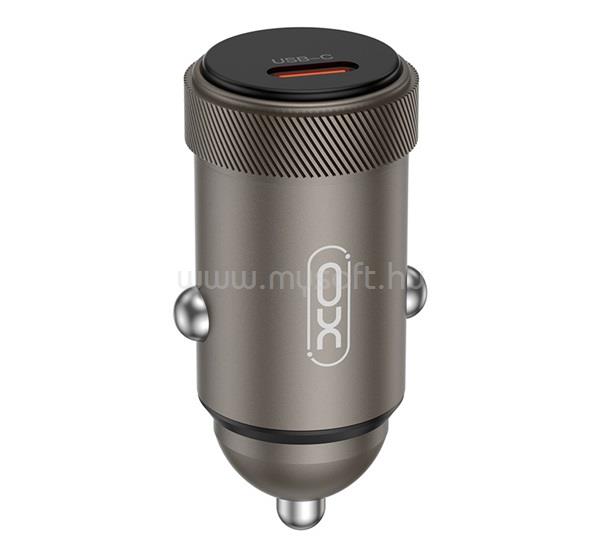 XO CC70 autós töltő Type-C aljzat 30W, PD gyorstöltő, FEKETE