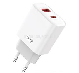 XO CE12 hálózati töltő USB+Type-C aljzat 20W, PD gyorstöltő, FEHÉR XO_XO-CE12 small