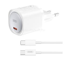 XO XO CE20 hálózati töltő Type-C aljzat 30W, PD gyorstöltő + Type-C kábel, FEHÉR XO_XO-CE20_CABLE small
